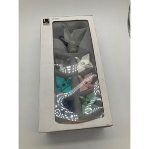 Umbra Origami Wine Charms and Bottle Topper Set 7 Piece Martin Luu Multicolor